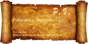 Pohrancz Verner névjegykártya